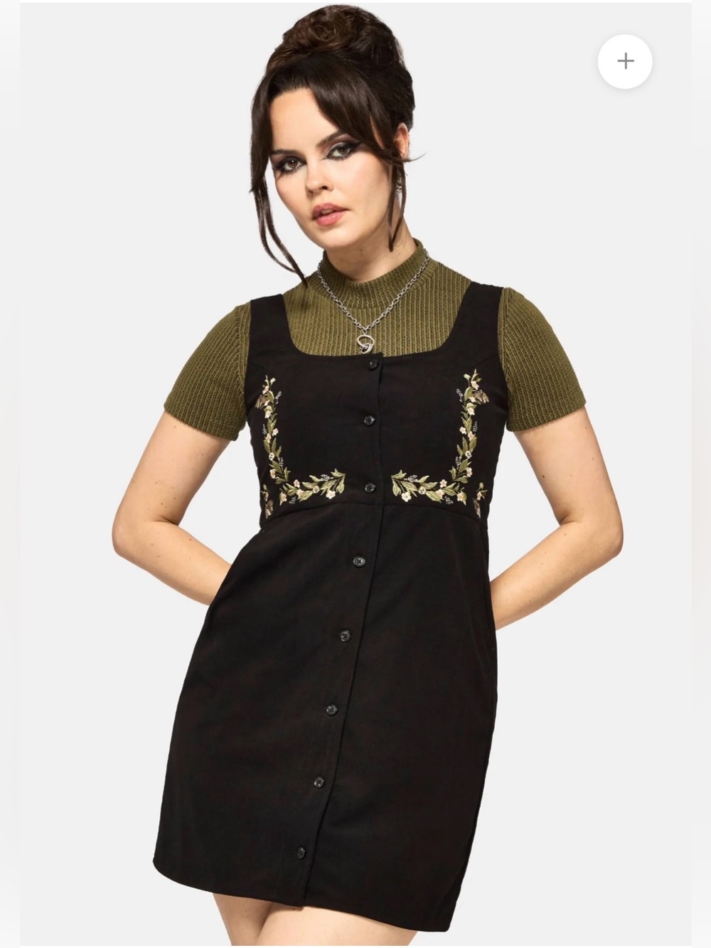 NWT Disturbia Abundance Embroidered Cord Pinafore Mini Dress size 16